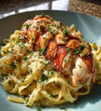 lobster tail with pasta