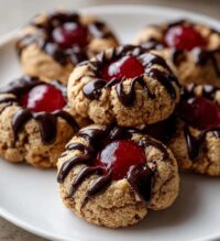 maraschino cherry thumbprint cookies