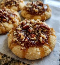 pecan pie thumbprint cookies