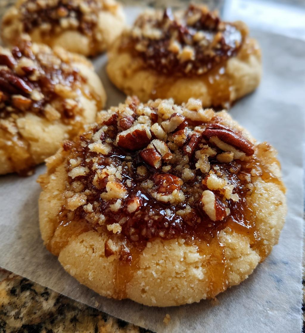 pecan pie thumbprint cookies