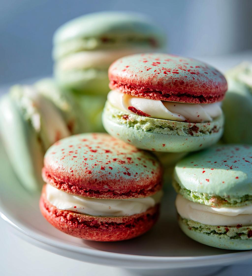 peppermint macarons