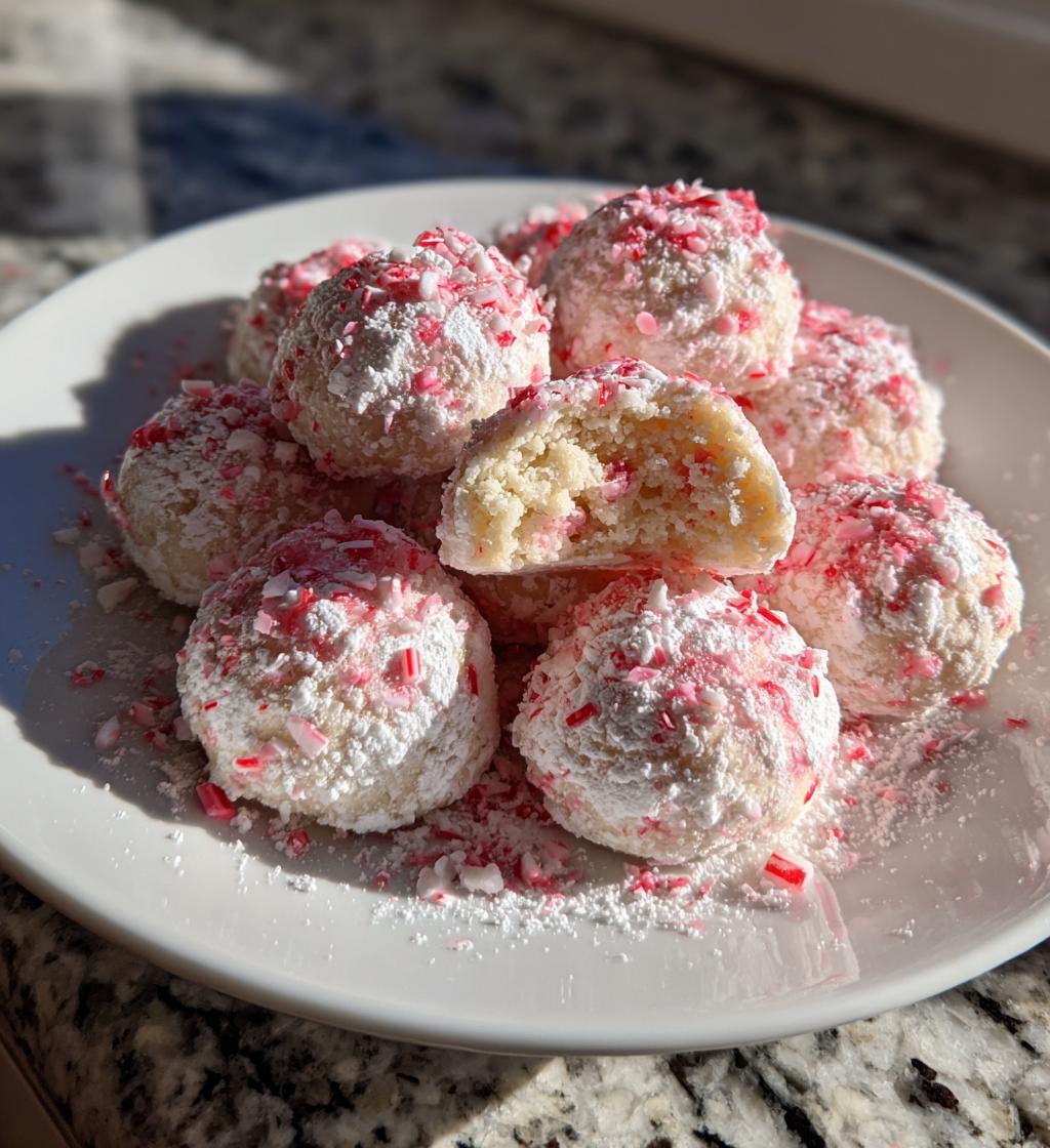 peppermint snowball cookies