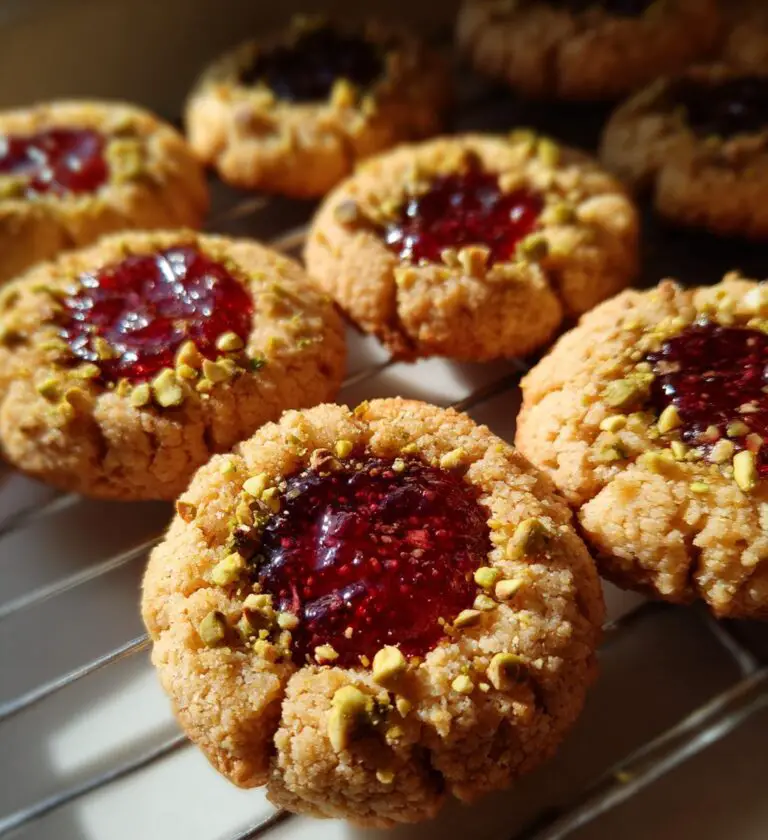 Pistachio Raspberry Thumbprint Cookies That Delight Every Bite – Vihaad ...
