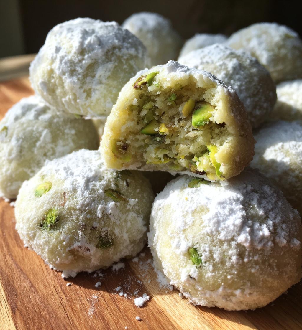 pistachio snowball cookies