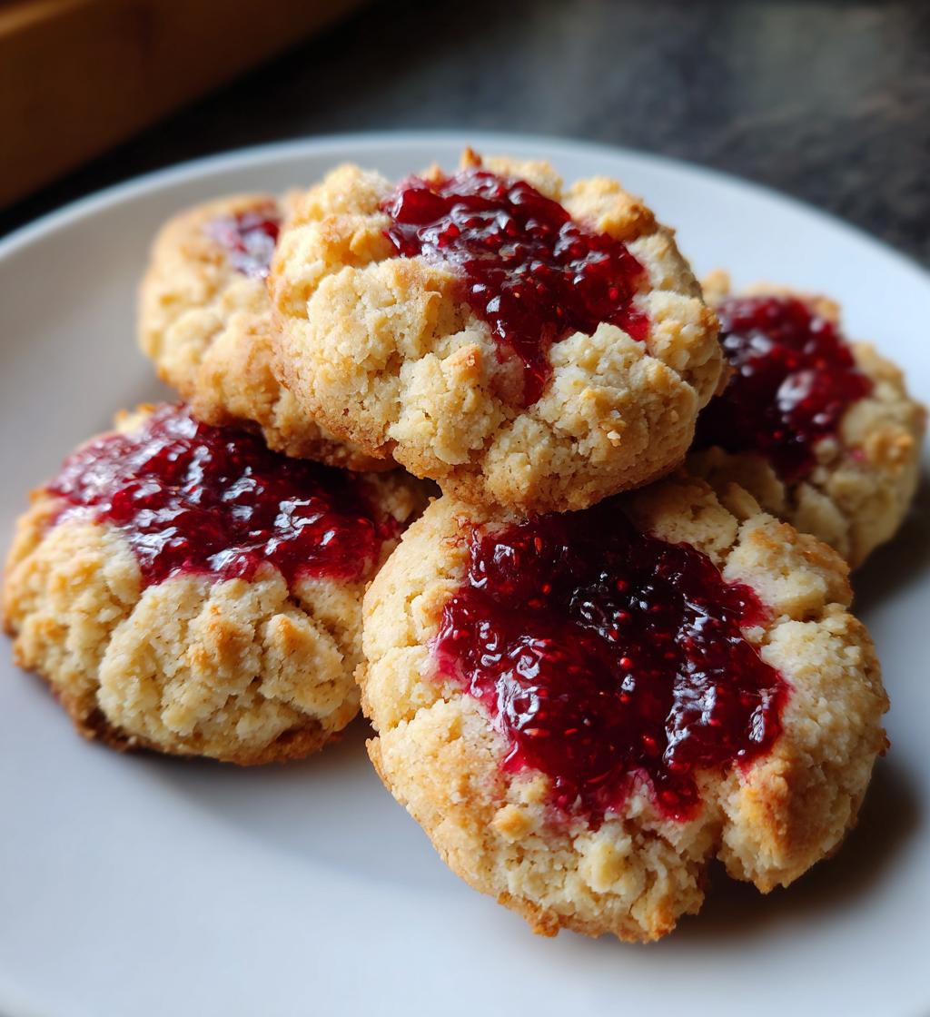 raspberry almond thumbprint cookies