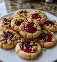 raspberry walnut thumbprint cookies