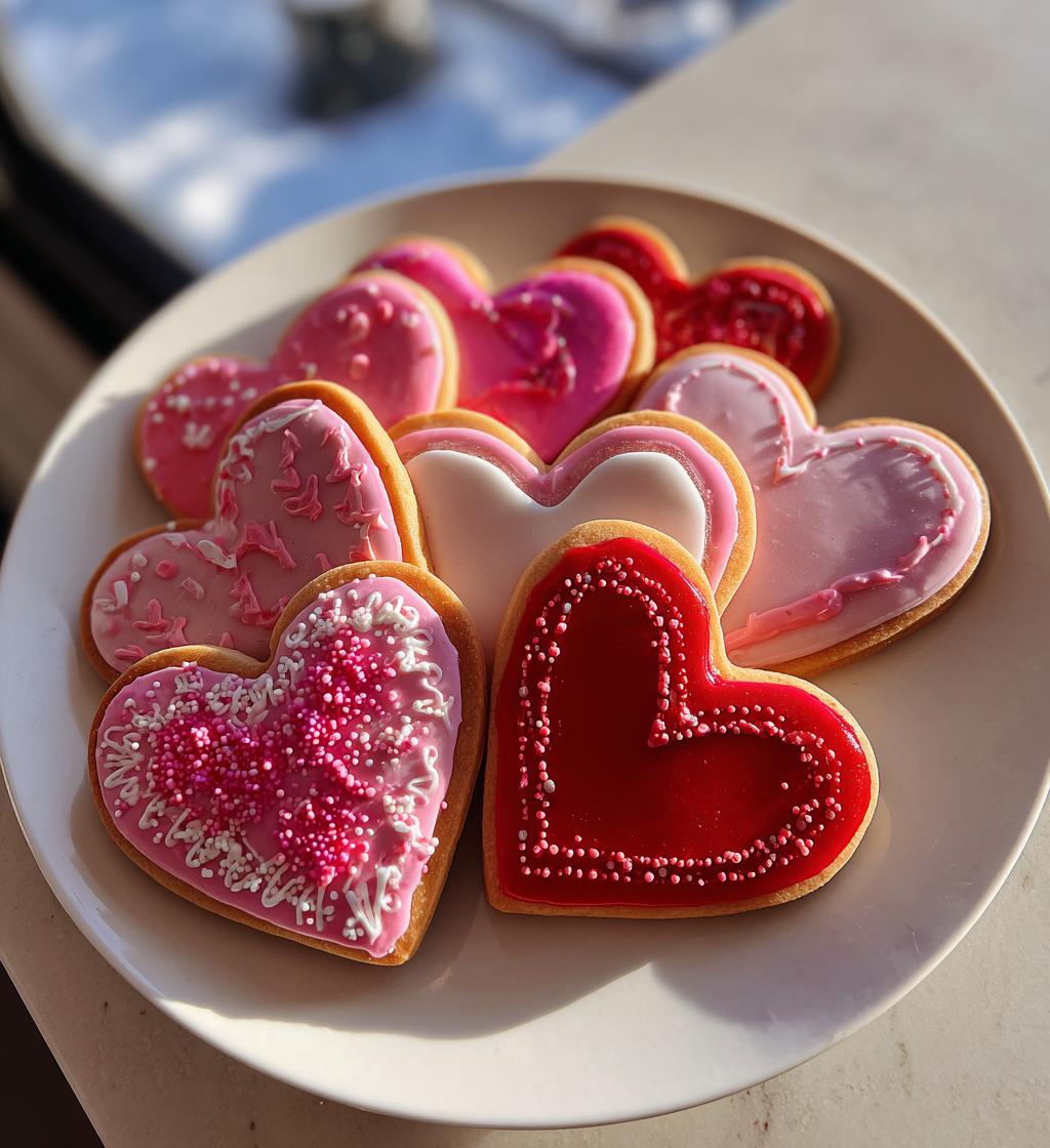royal icing valentine cookies