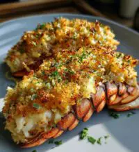 stuff lobster tail with crab meat