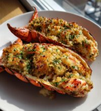 stuffed lobster tails with crab meat