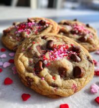 valentine chocolate chip cookies