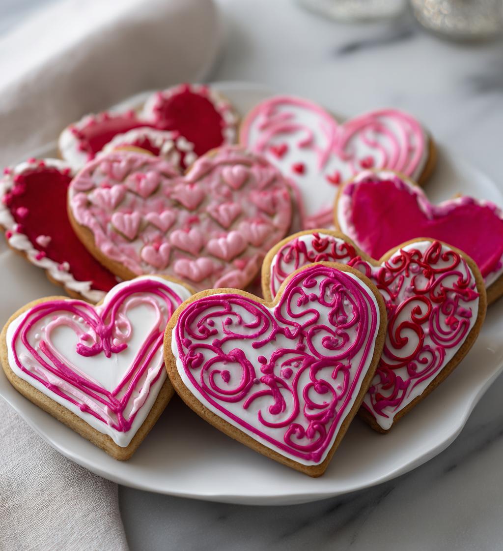 valentine cookies decorated ideas easy