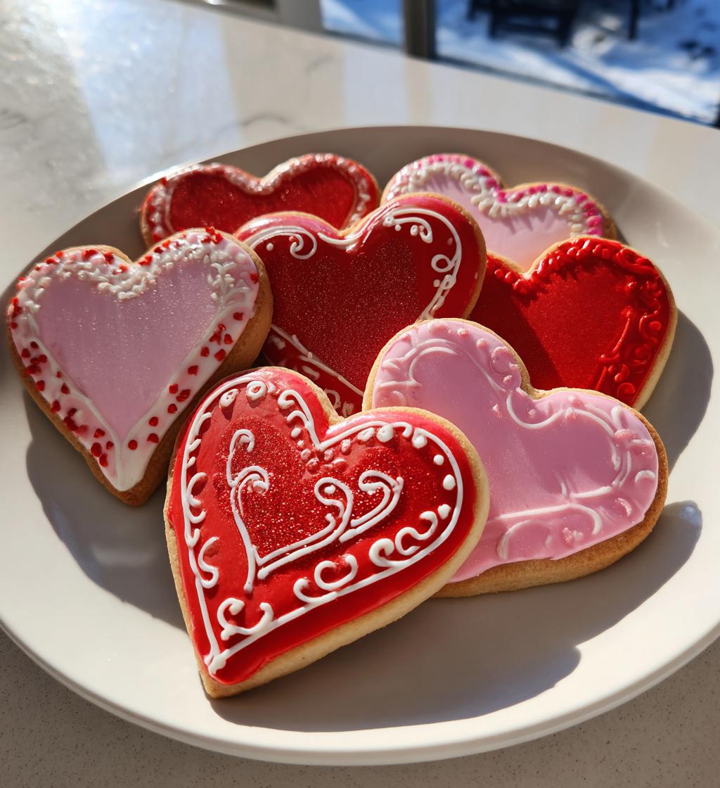 valentine cookies with royal icing