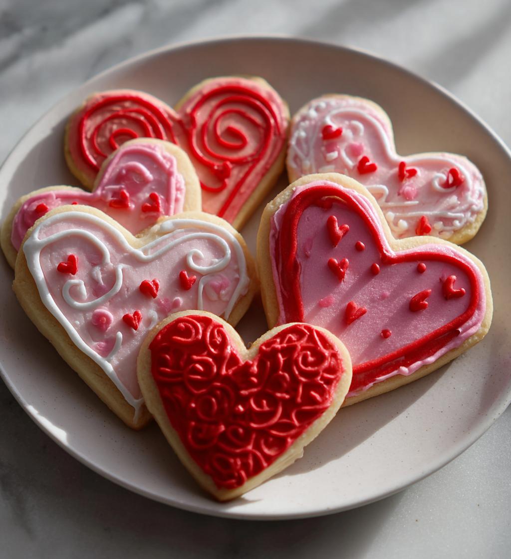valentine decorated cookies