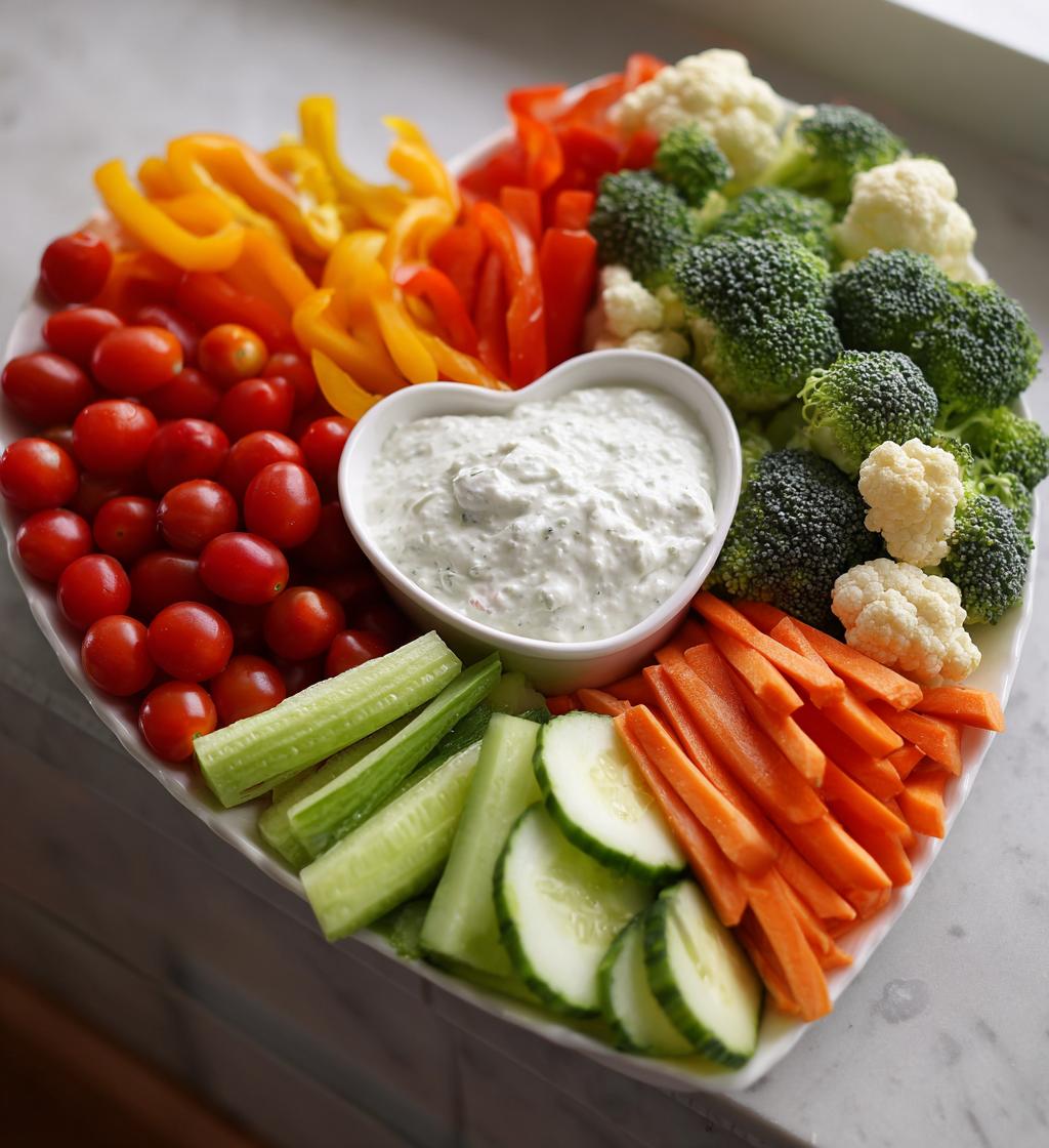 valentine vegetable tray