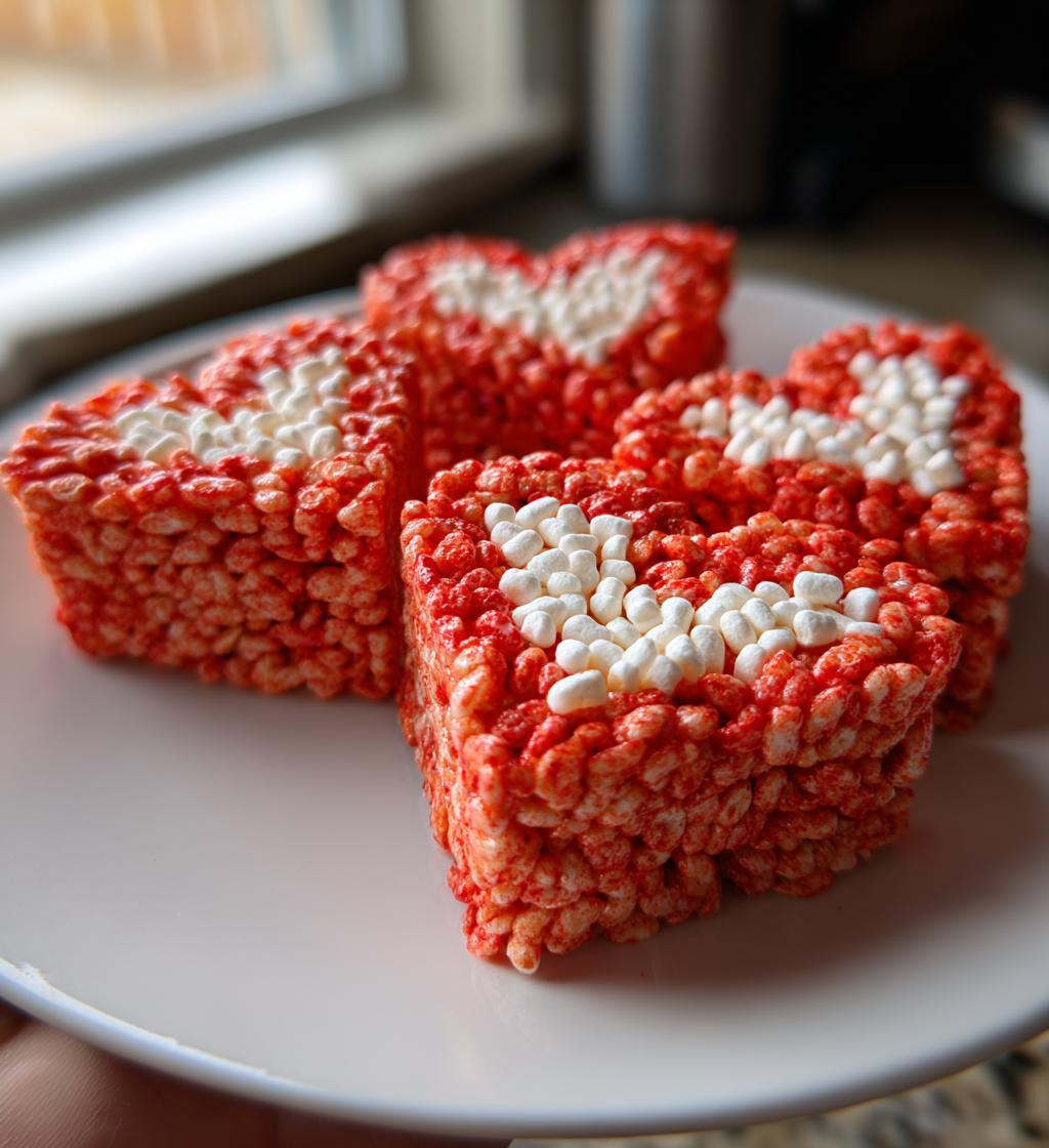 heart shaped rice crispy treats valentines day