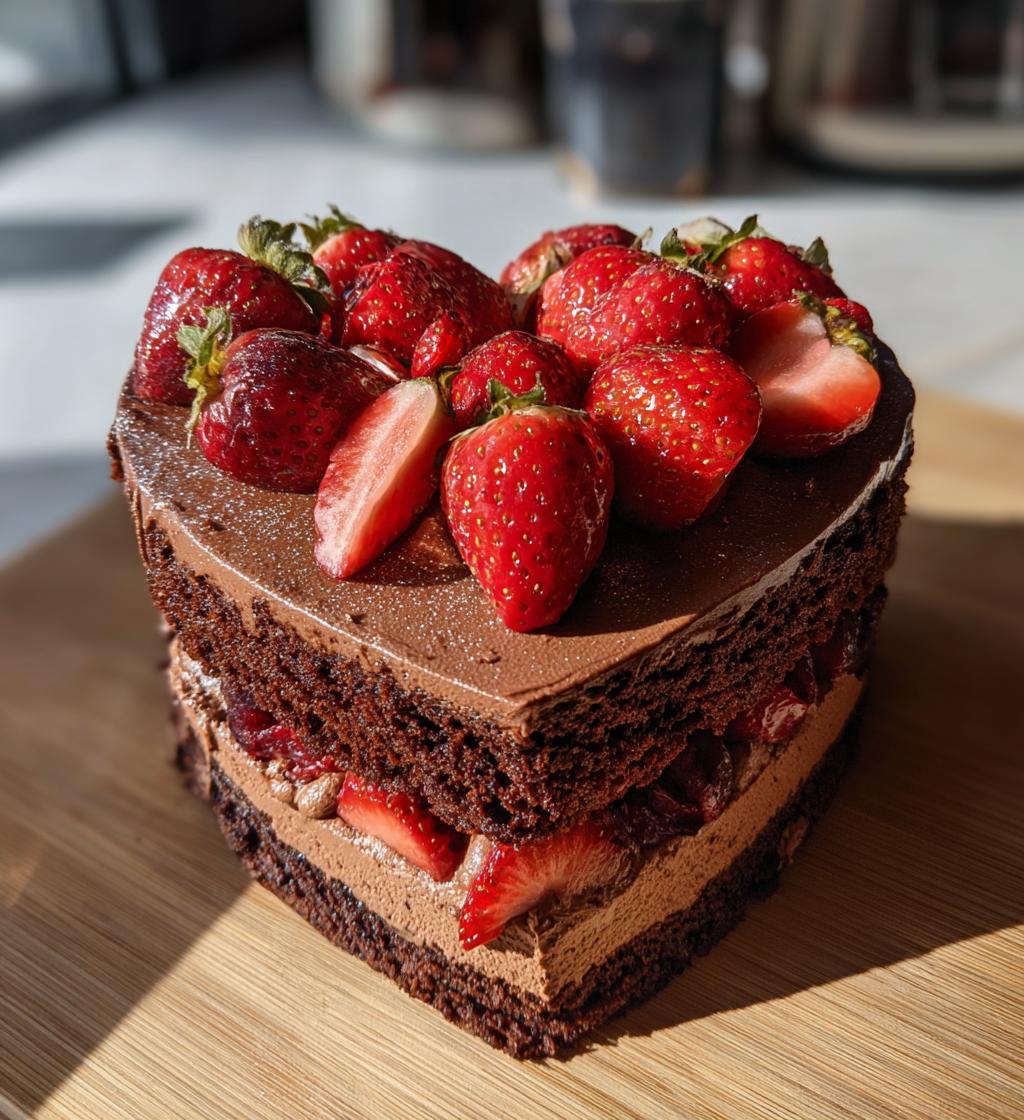 heart shaped valentines cake