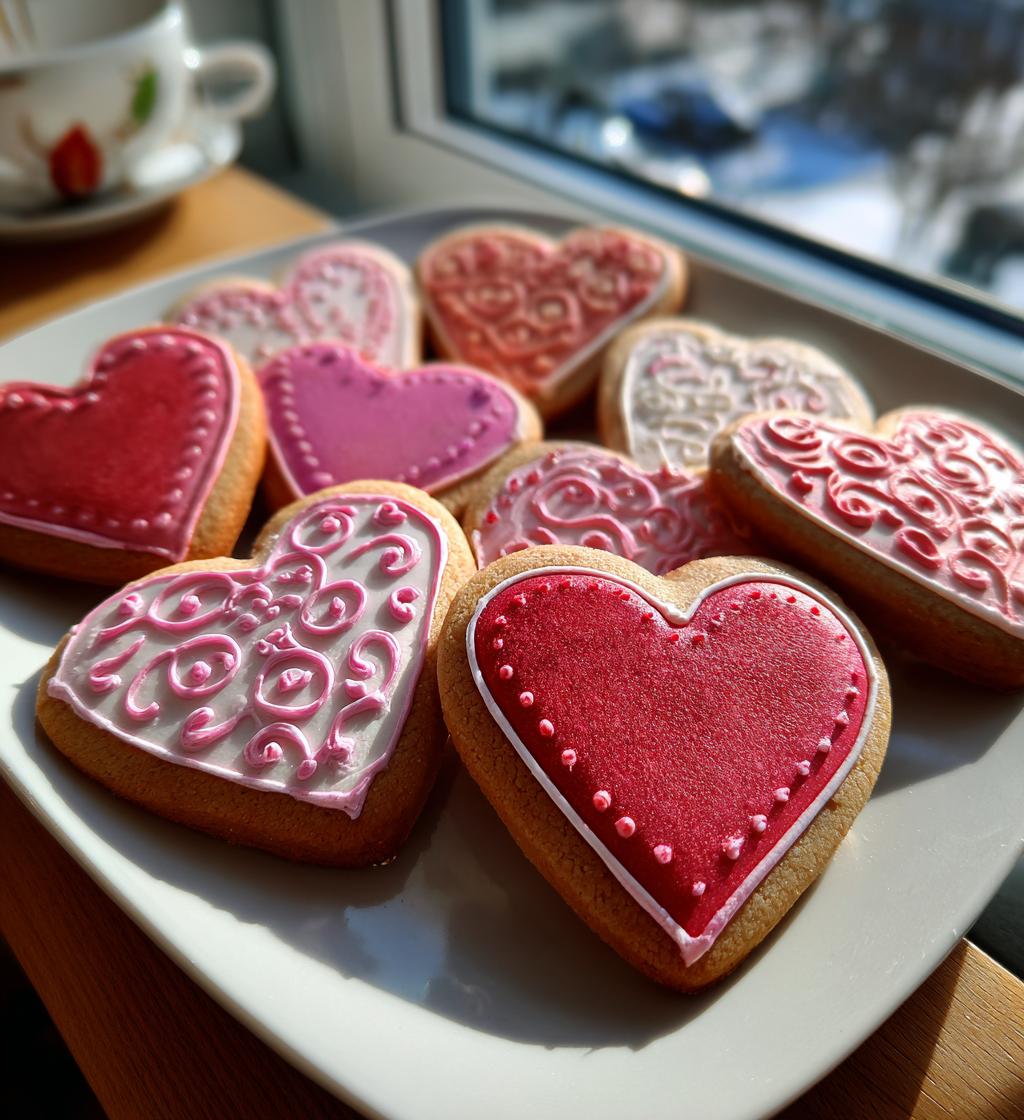 heart valentines cookies