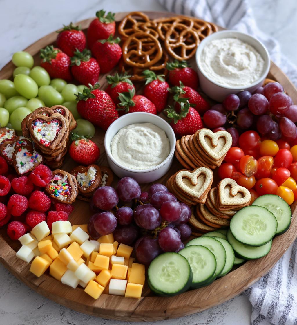 kids charcuterie board valentines