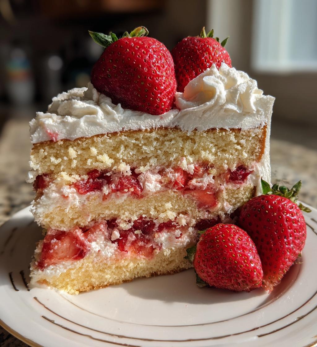 strawberry valentines cake