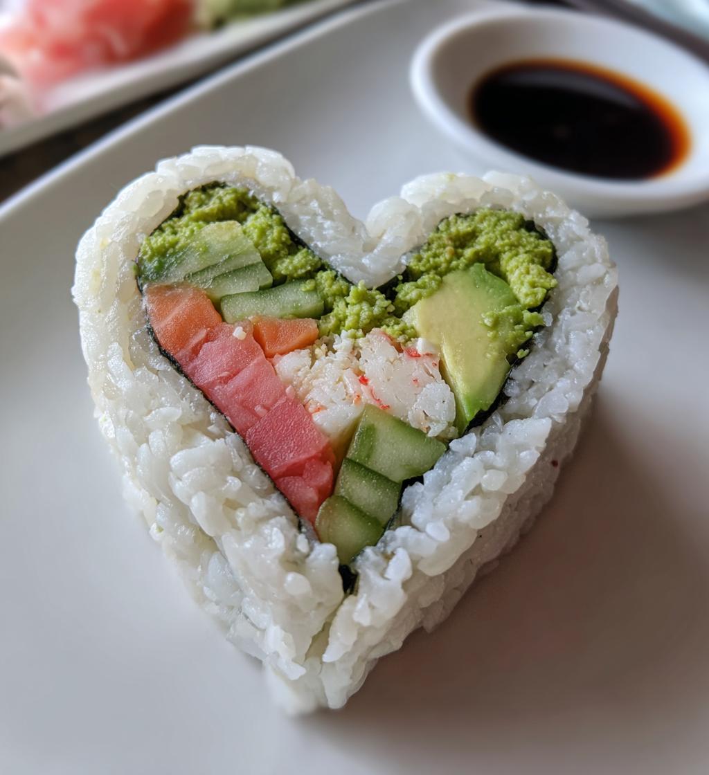 sushi heart valentines day