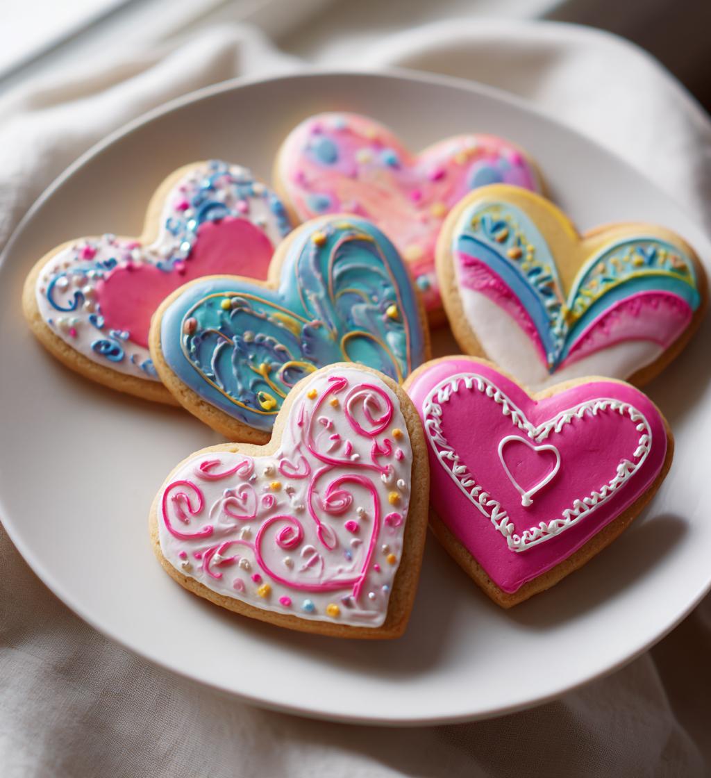 valentine royal icing cookies