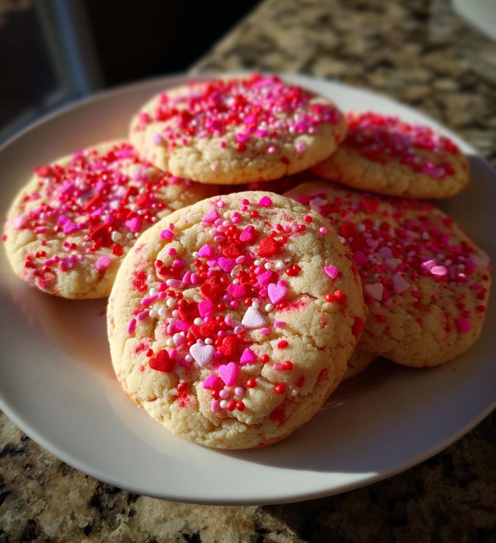 valentine sprinkle cookies