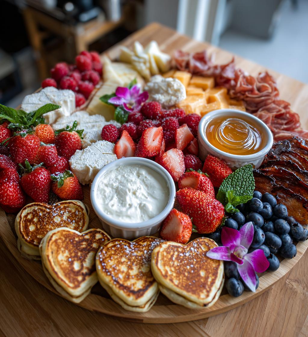valentines breakfast charcuterie board