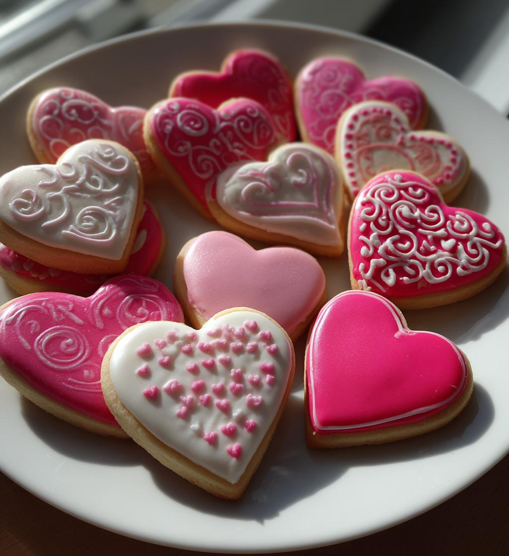 valentines day royal icing cookies