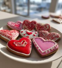 valentines decorated cookies